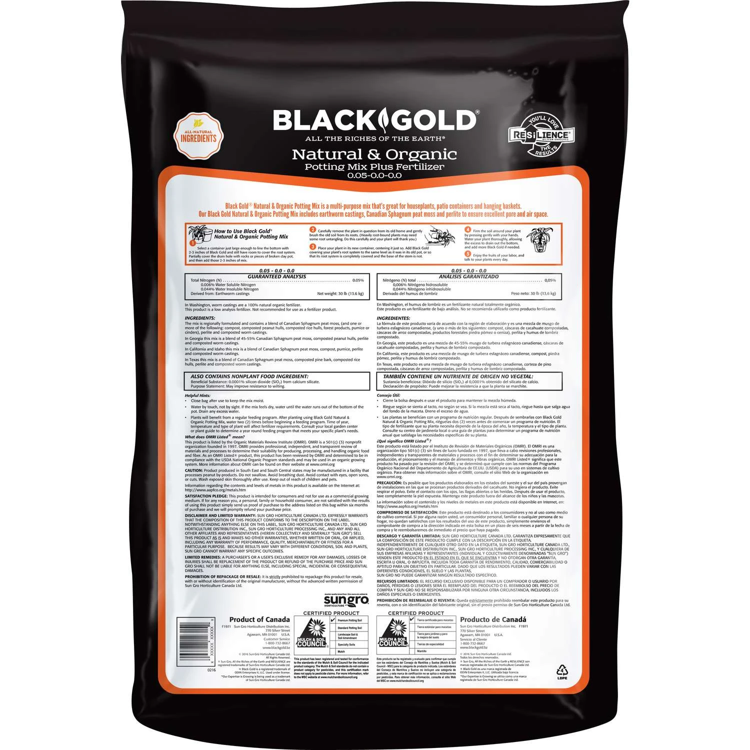 Black Gold Organic All Purpose Potting Mix 2 Cu Ft - Image 2