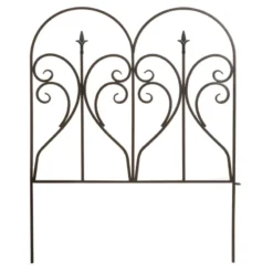 Panacea 24 In. L X 30 In. H Steel Black Scroll And Finial Garden Edging