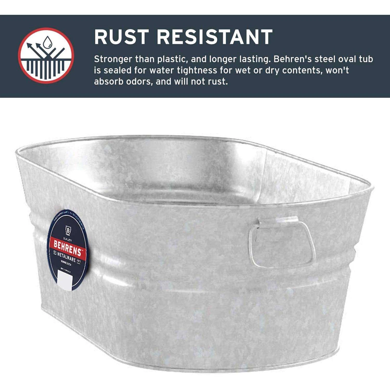 Behrens 16 Gal Steel Tub Oval - Image 7