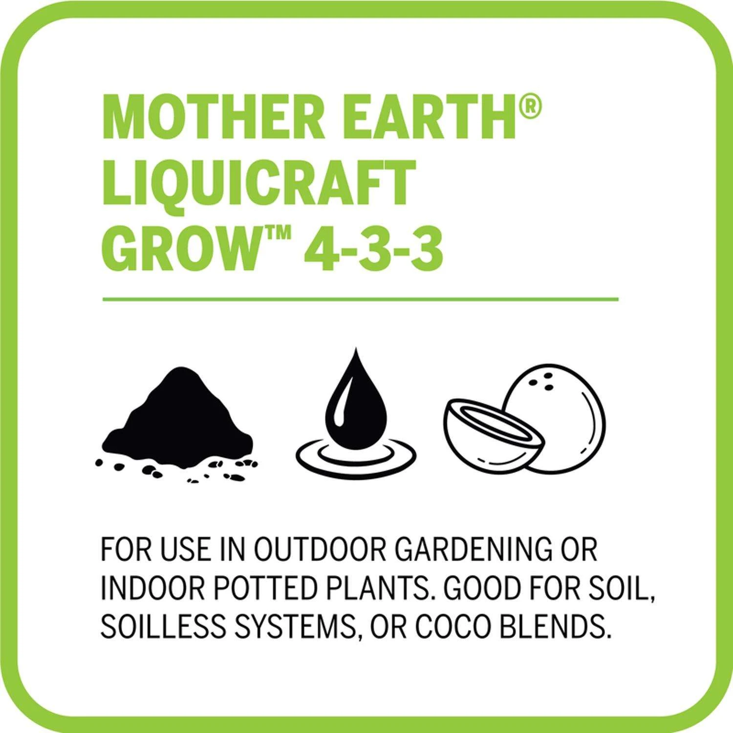 Mother Earth LiquiCraft Grow All Plant 4-3-3 Plant Fertilizer 1 Qt - Image 7