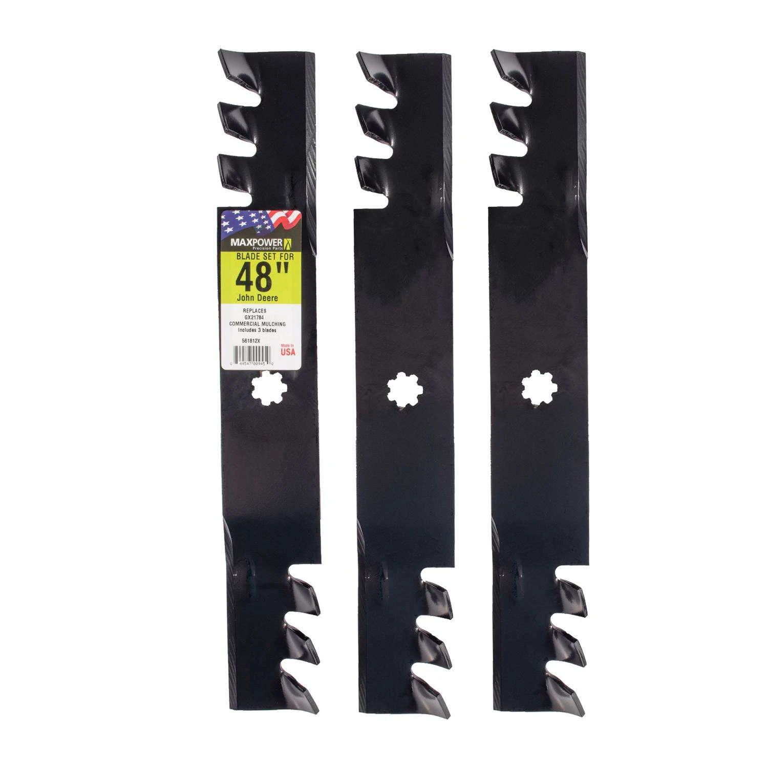 MaxPower 48 In. Mulching Mower Blade Set For Riding Mowers 3 Pk