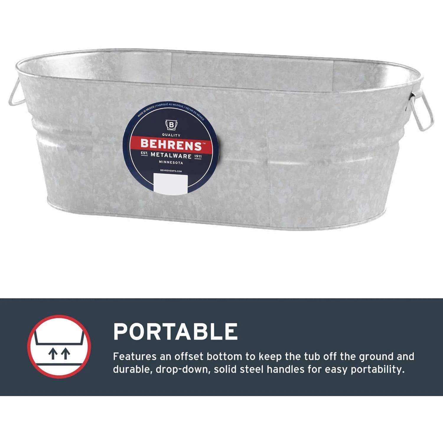 Behrens 16 Gal Steel Tub Oval - Image 8