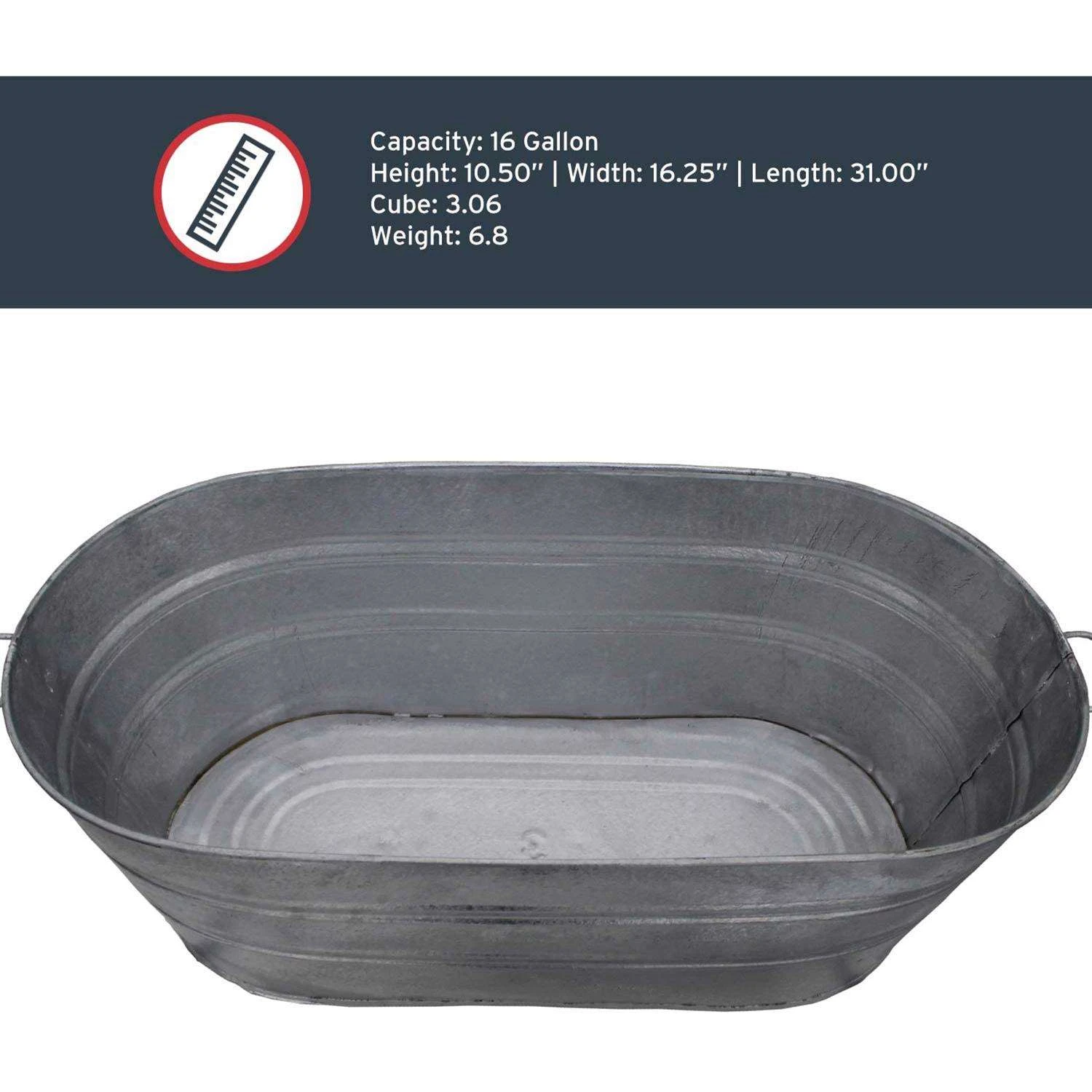 Behrens 16 Gal Steel Tub Oval - Image 10