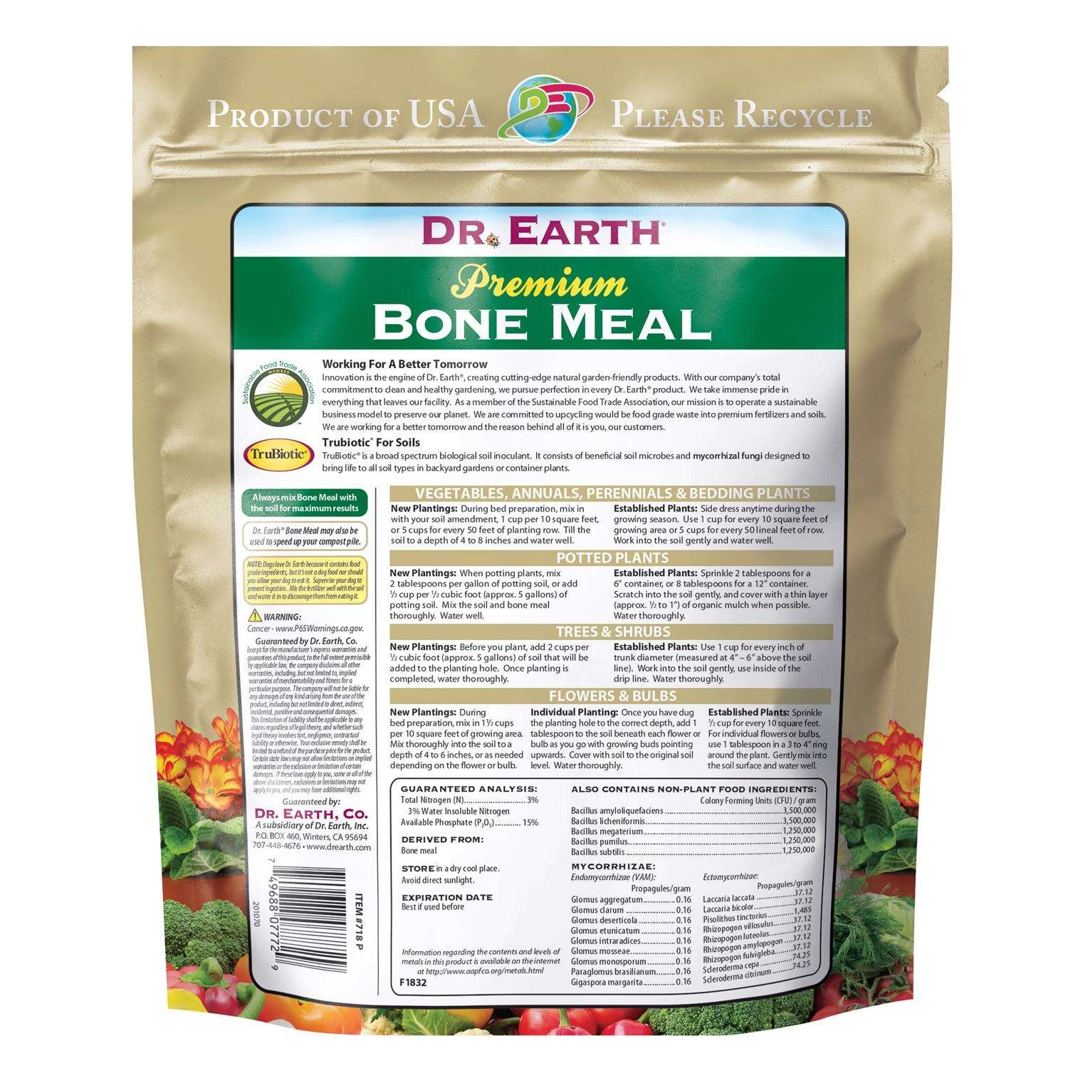 Dr. Earth Pure & Natural Organic Granules Bone Meal 2.5 Lb - Image 2