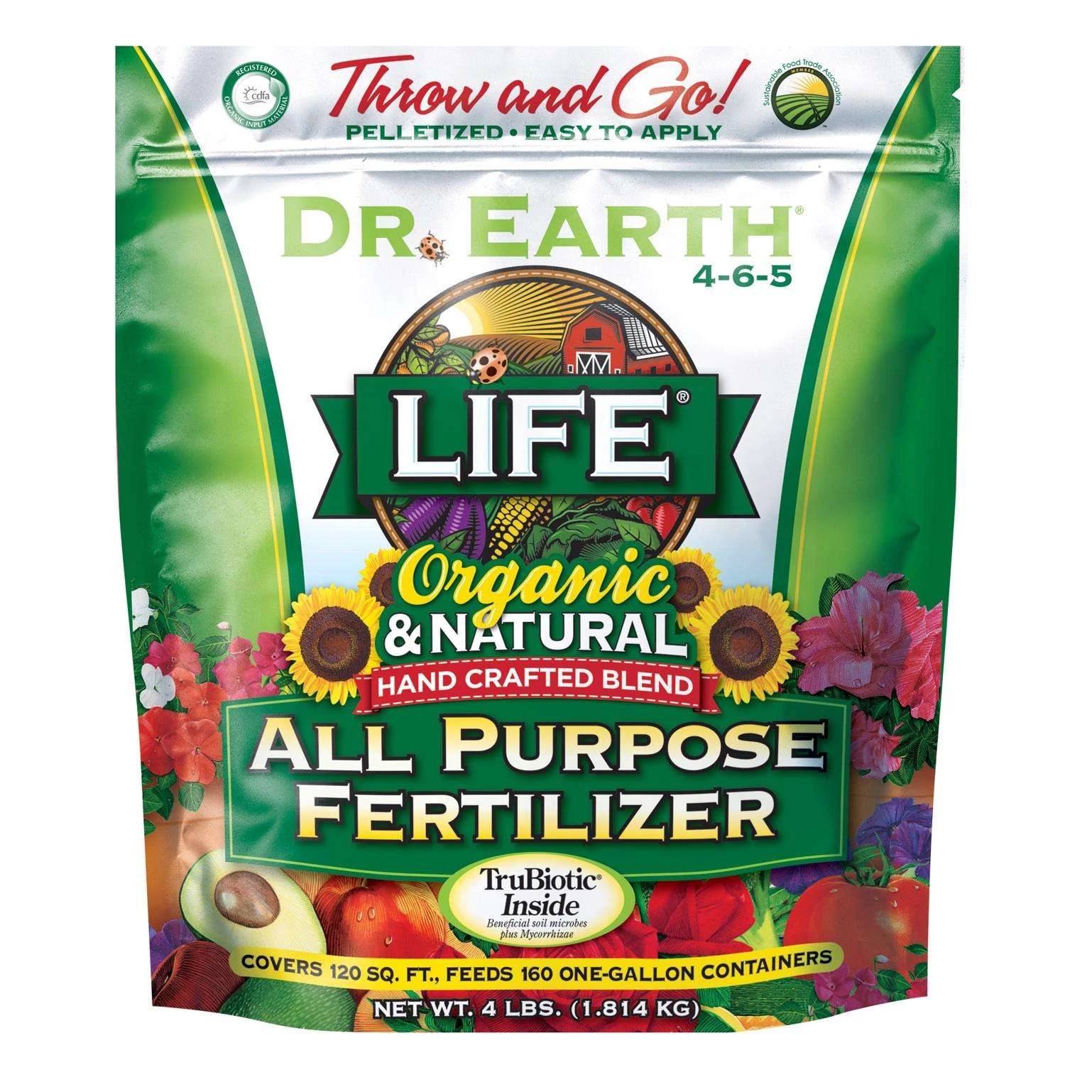 Dr. Earth Life Organic Flowers/Fruits/Vegetables All Purpose Fertilizer 4 Lb