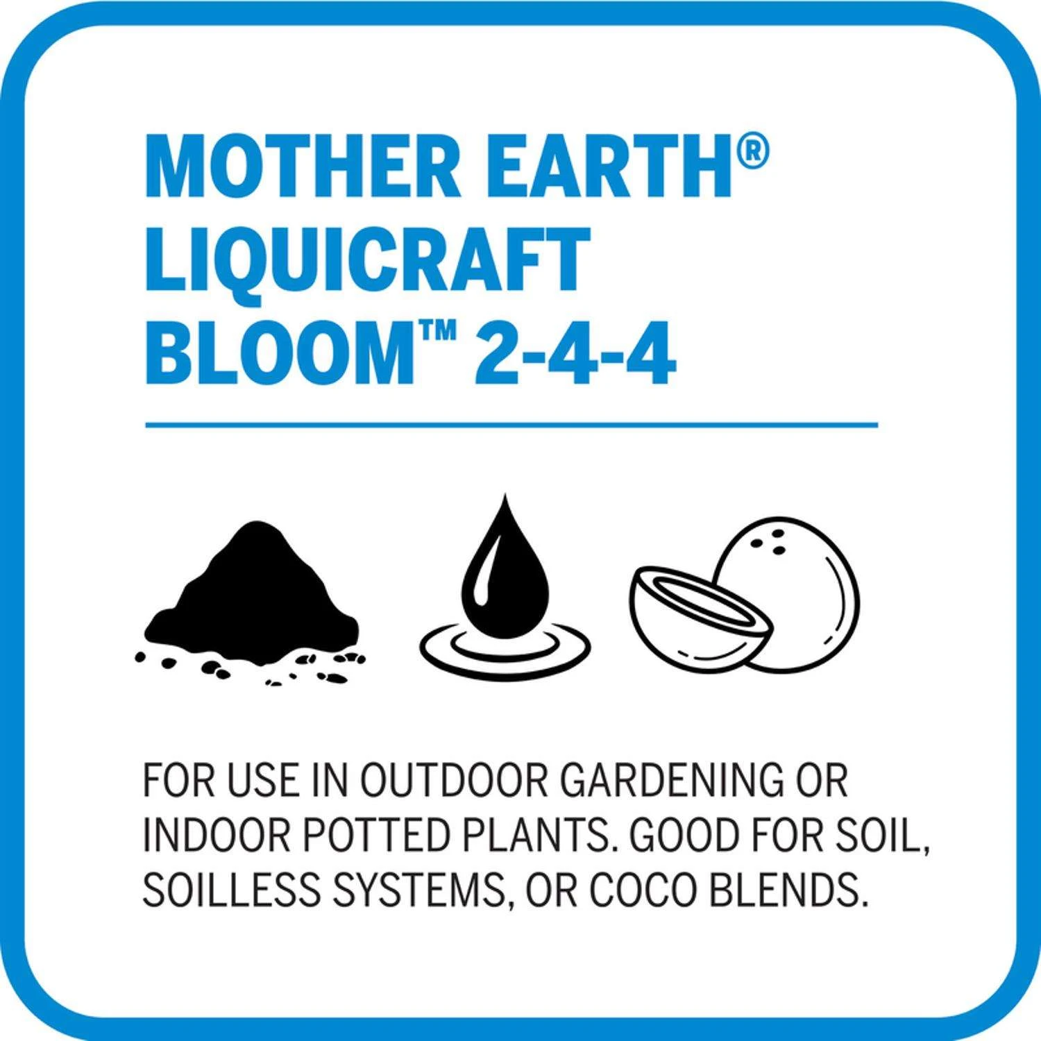 Mother Earth LiquiCraft Bloom All Plant 2-4-4 Plant Fertilizer 1 Qt - Image 3