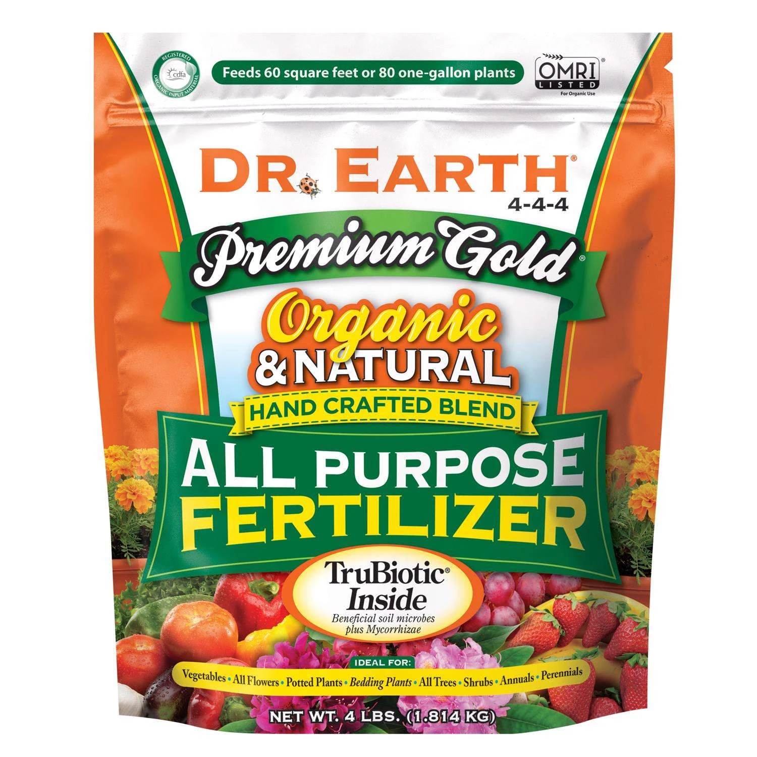 Dr. Earth Premium Gold Organic Flowers/Fruits/Vegetables All Purpose Fertilizer 4 Lb