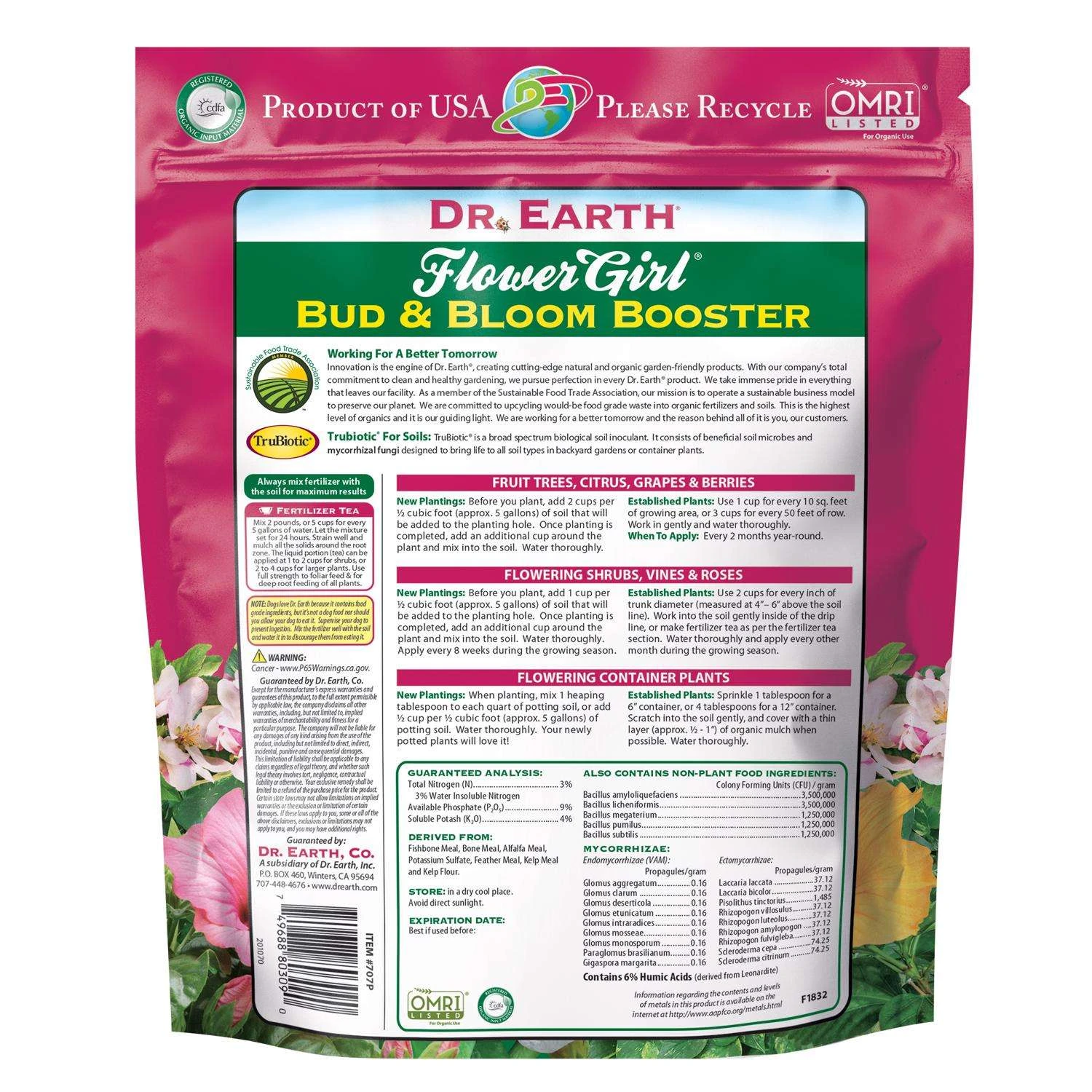 Dr. Earth Flower Girl Organic Granules Rose, Citrus Plant Food 4 Lb - Image 2